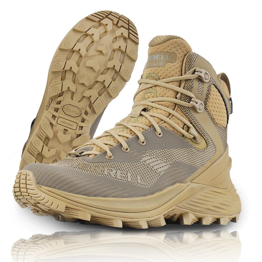 Merrell - Buty taktyczne Rogue Tactical GTX - Medium - Gore-Tex - Podeszwa Vibram - Dark Coyote - J005253-1