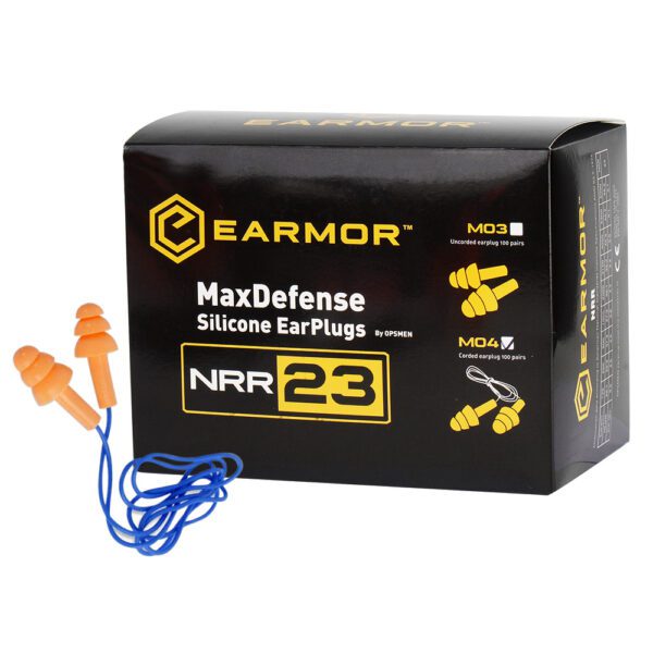 Earmor - Silikonowe zatyczki do uszu MaxDefense - 100 szt. - M04-1