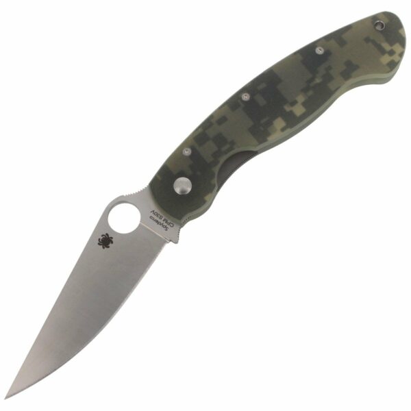 Nóż składany Spyderco Military G-10 Camo Plain (C36GPCMO)-1