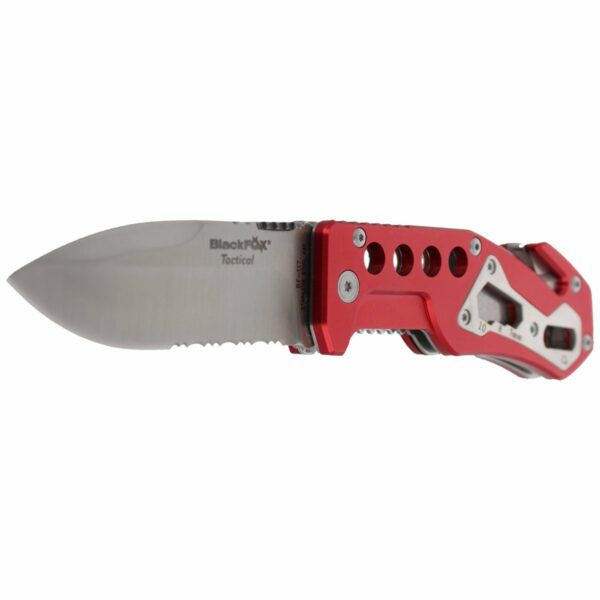 Nóż składany ratowniczy BlackFox Aluminium Red Rescue Folder (BF-117)-2