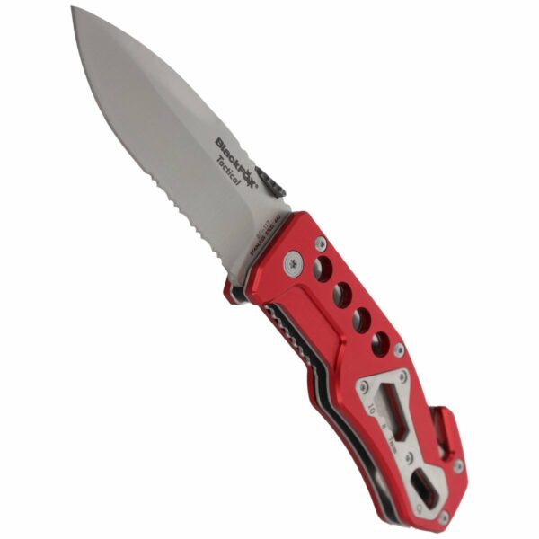 Nóż składany ratowniczy BlackFox Aluminium Red Rescue Folder (BF-117)-6