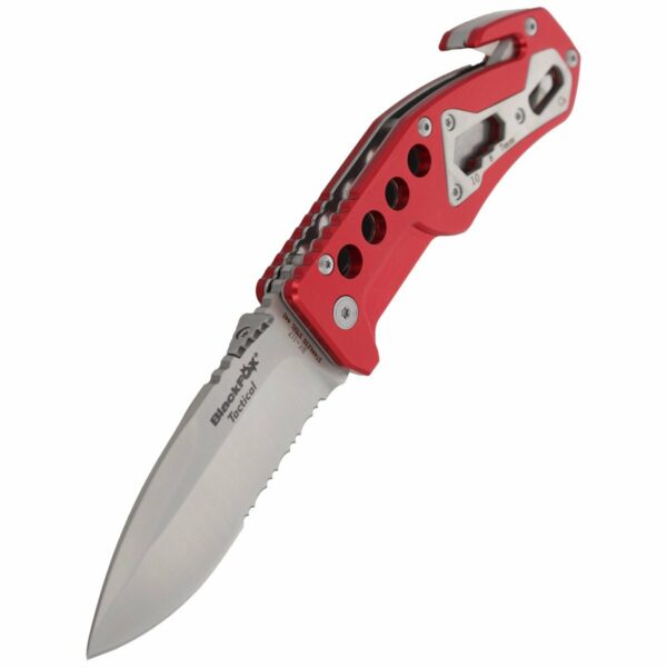 Nóż składany ratowniczy BlackFox Aluminium Red Rescue Folder (BF-117)-7