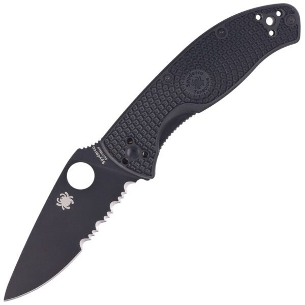 Nóż składany Spyderco Tenacious FRN Black, Black Blade Spyder 8Cr13MoV (C122PSBBK)-1