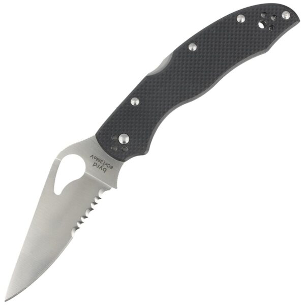 Nóż składany Spyderco Byrd Harrier 2 Black G-10, Combo Edge 8Cr13MoV (BY01GPS2)-1