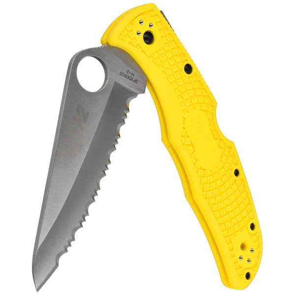 Nóż składany Spyderco Pacific Salt 2 FRN Yellow, Spyder H2 (C91SYL2)-3