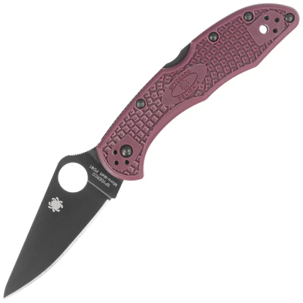 Nóż składany Spyderco Delica 4 Sprint Run Burgundy FRN, TiCN Micro-Melt PD#1 by Sal Glesser (C11BGBKP)-1