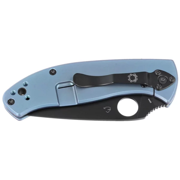 Nóż składany Spyderco Tenacious R.I.L. Blue Titanium, Black 8Cr13MoV by Eric Glesser (C122TIBLBKP)-2