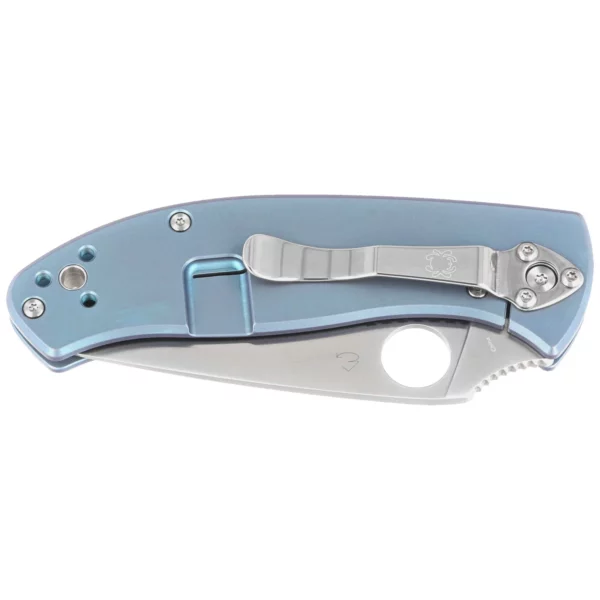 Nóż składany Spyderco Tenacious R.I.L. Blue Titanium, Satin 8Cr13MoV by Eric Glesser (C122TIBLP)-2