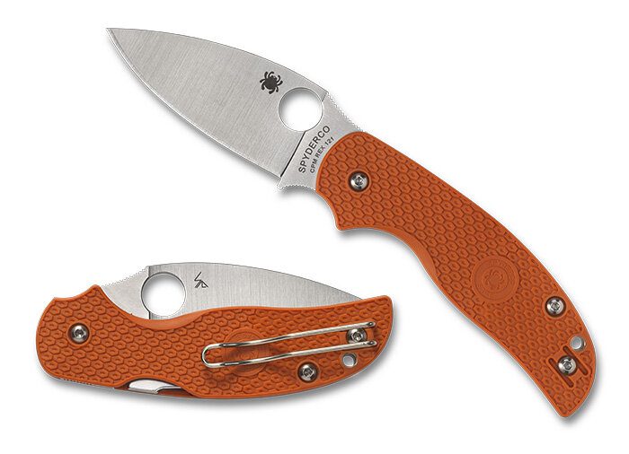 Nóż składany Spyderco Sage 5 Burnt Orange FRN, Satin Plain CPM REX 121 (C123BORP)-1