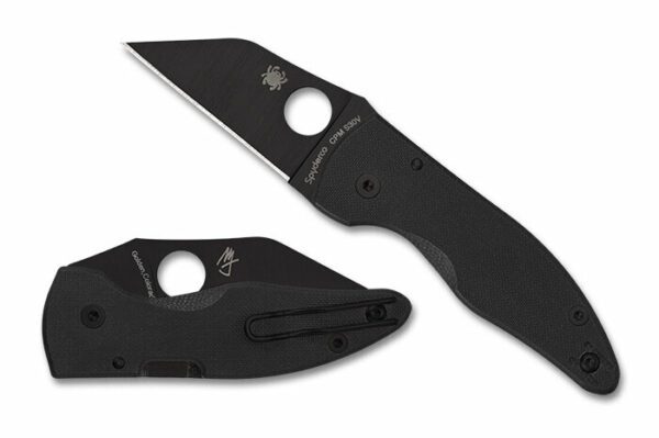 Nóż składany Spyderco MicroJimbo Black G10, Black DLC Plain CPM S30V by Michael Janich (C264GPBK)-1